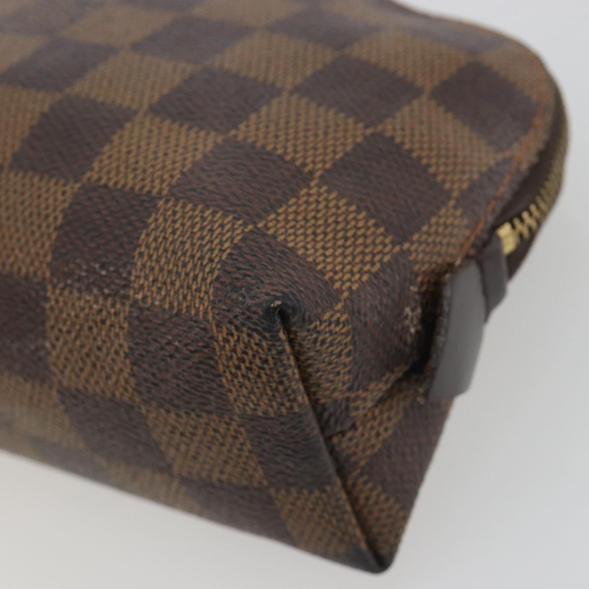 LOUIS VUITTON Damier Ebene Pochette Cosmetic PM Pouch N47516 LV Auth 192604