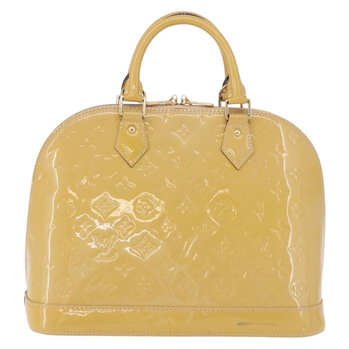 LOUIS VUITTON Monogram Vernis Alma PM Hand Bag Galet LV Auth 192614