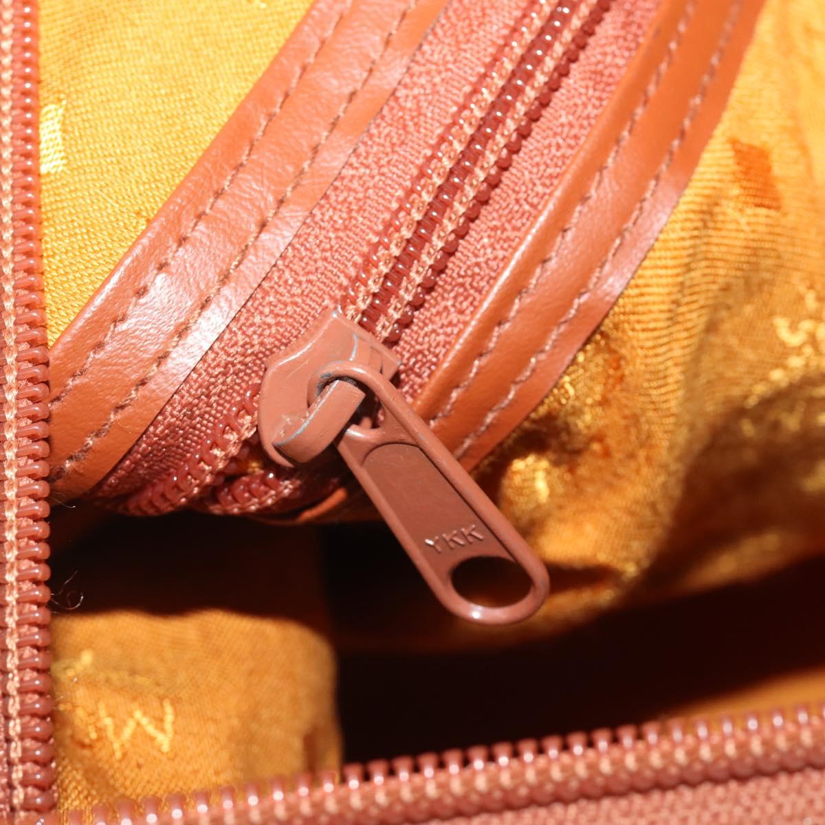 MCM Logogram Vicetos Boston Bag PVC Leather 2way Brown Gold Auth 192616A