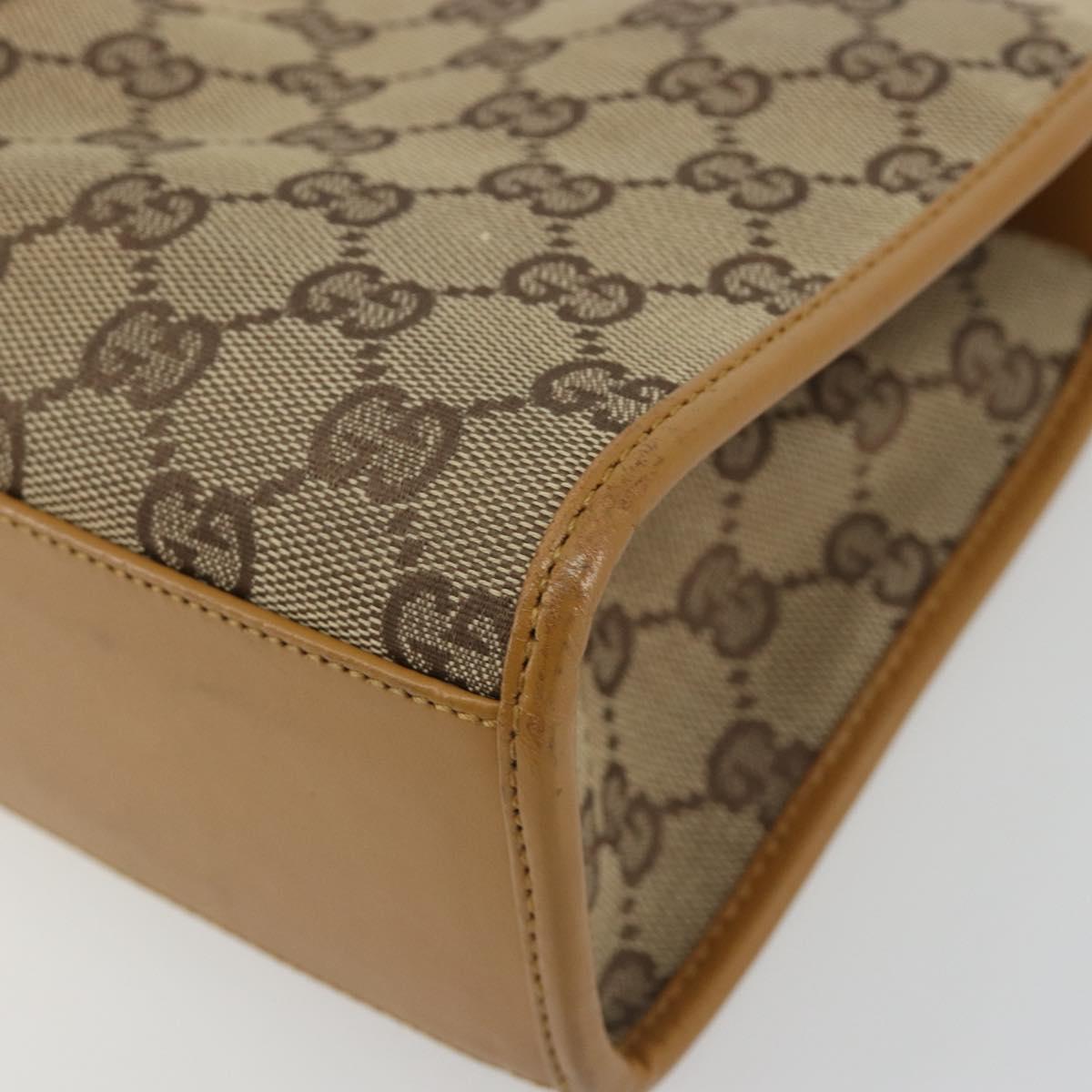 GUCCI GG Canvas Jackie Hand Bag Beige Gold 002 1068 Auth 192618A