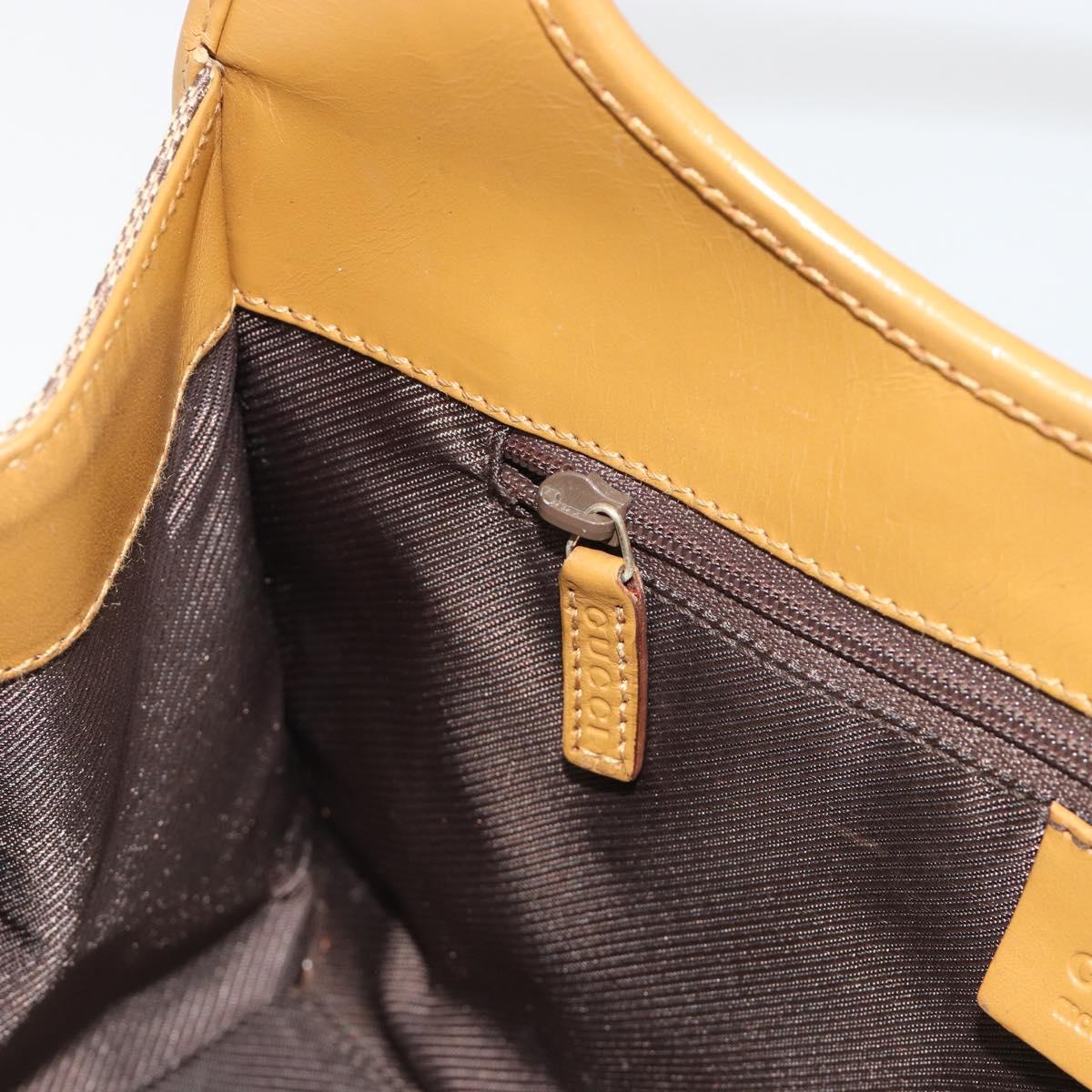 GUCCI GG Canvas Jackie Hand Bag Beige Gold 002 1068 Auth 192618A