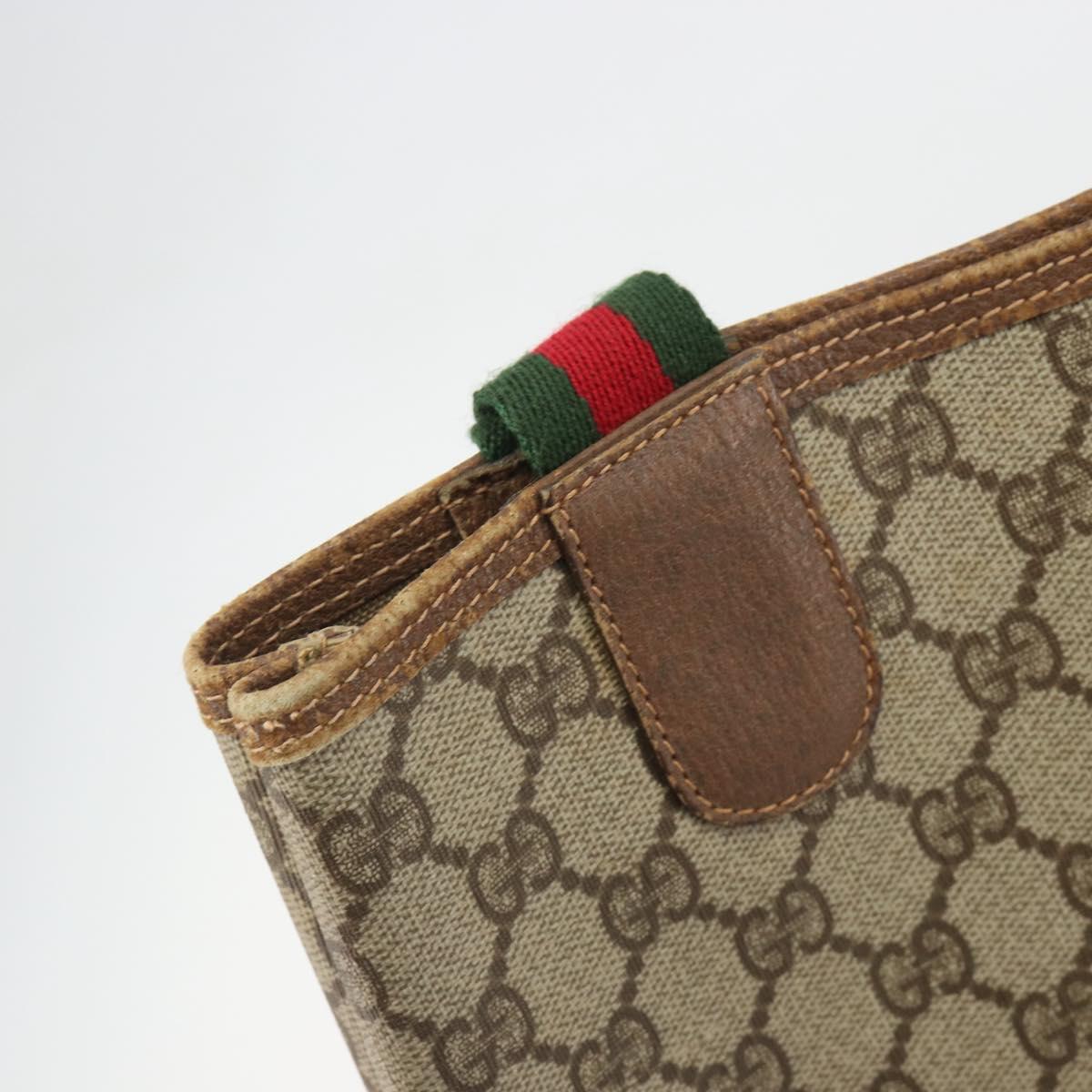 GUCCI GG Supreme Web Sherry Line Tote Bag PVC Beige Gold 002 39 6487 Auth 192621A