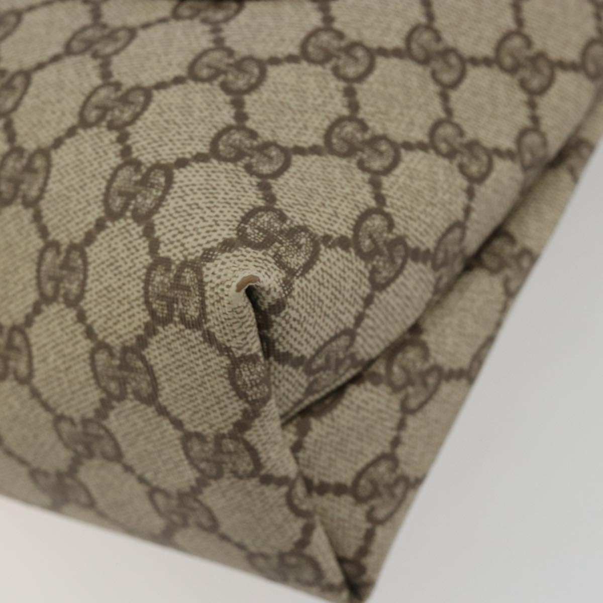 GUCCI GG Supreme Web Sherry Line Bag PVC Beige Gold 002 58 6487 Auth 192622A