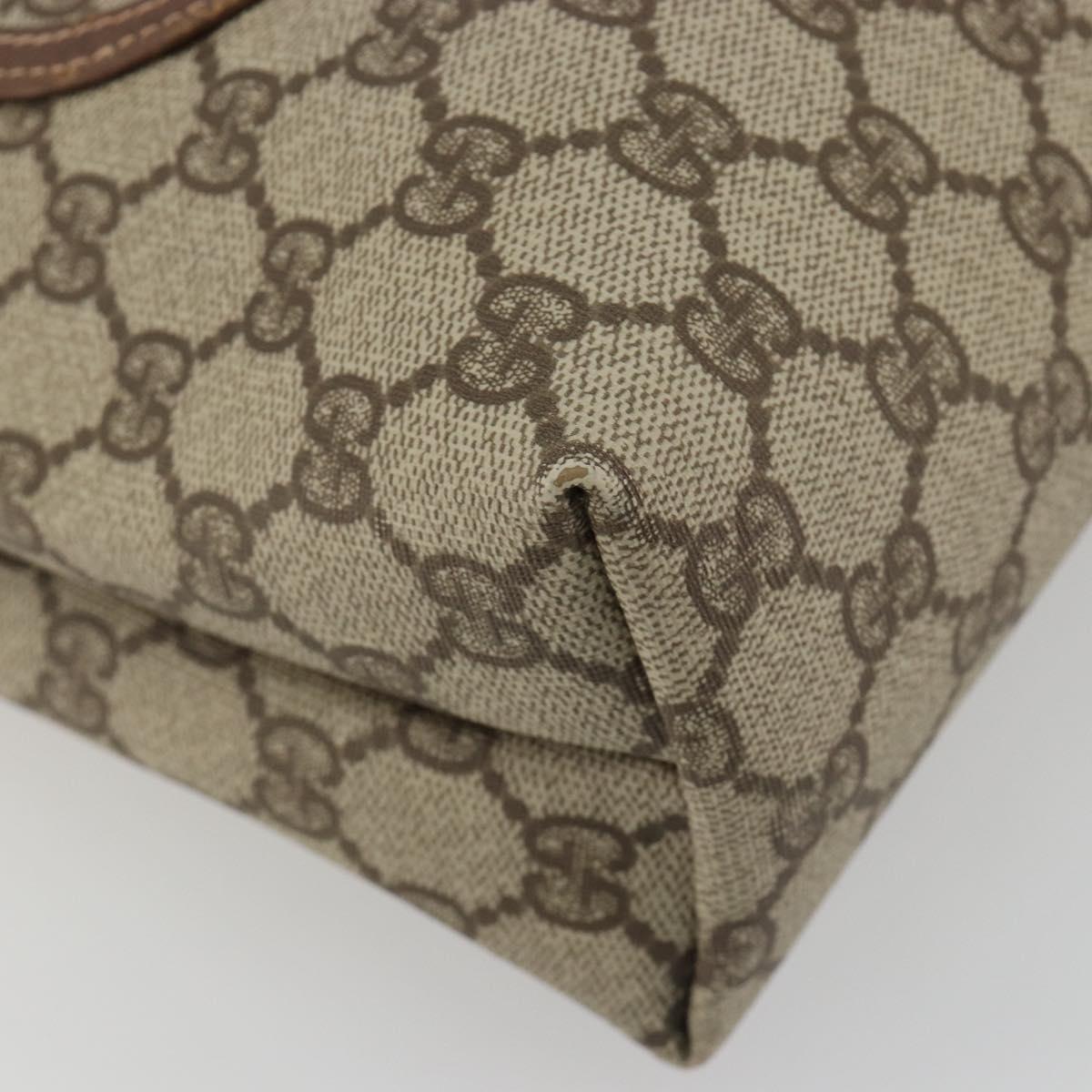GUCCI GG Supreme Web Sherry Line Bag PVC Beige Gold 002 58 6487 Auth 192622A