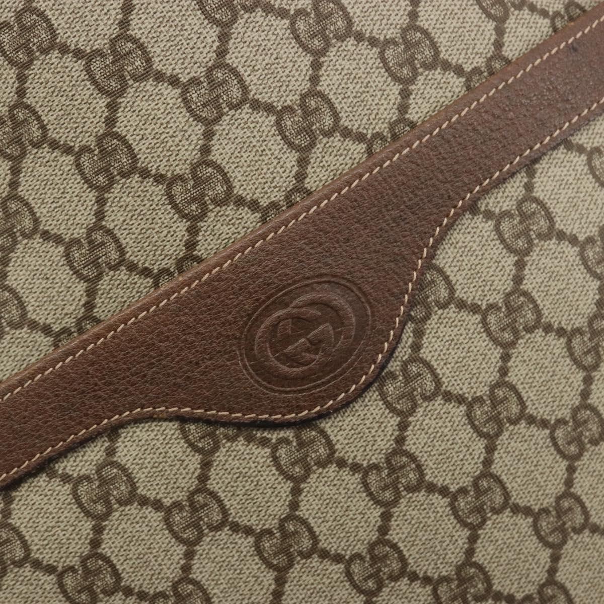 GUCCI GG Supreme Web Sherry Line Bag PVC Beige Gold 002 58 6487 Auth 192622A