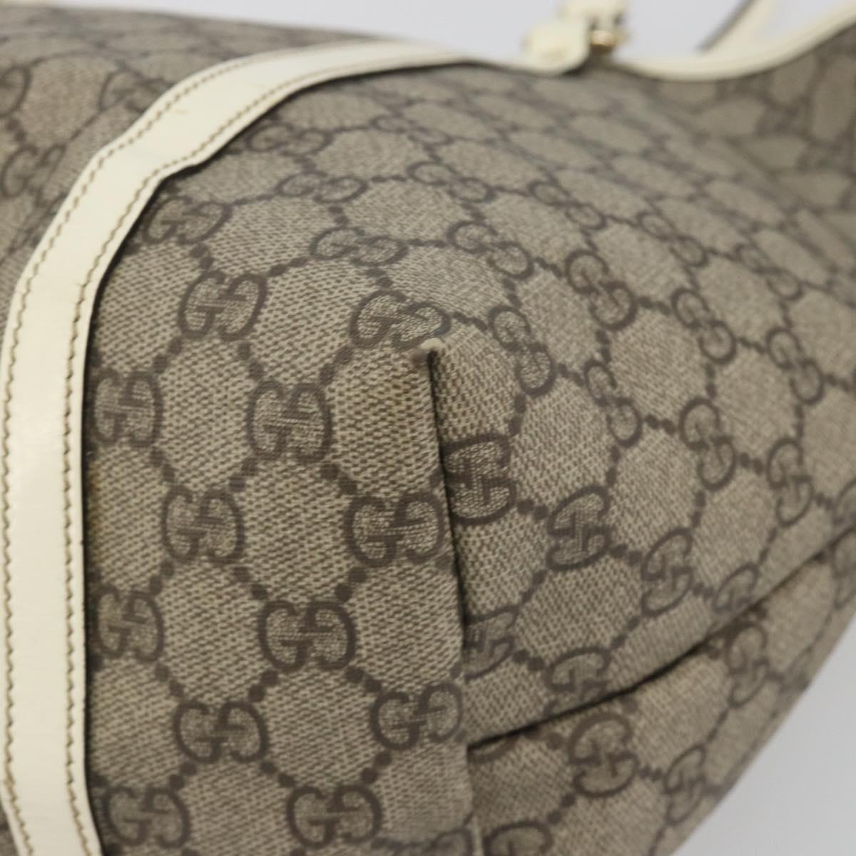 GUCCI GG Supreme Tote Bag PVC Beige Gold 197953 Auth 192623A