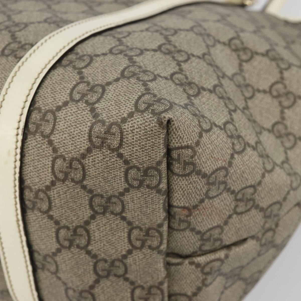 GUCCI GG Supreme Tote Bag PVC Beige Gold 197953 Auth 192623A