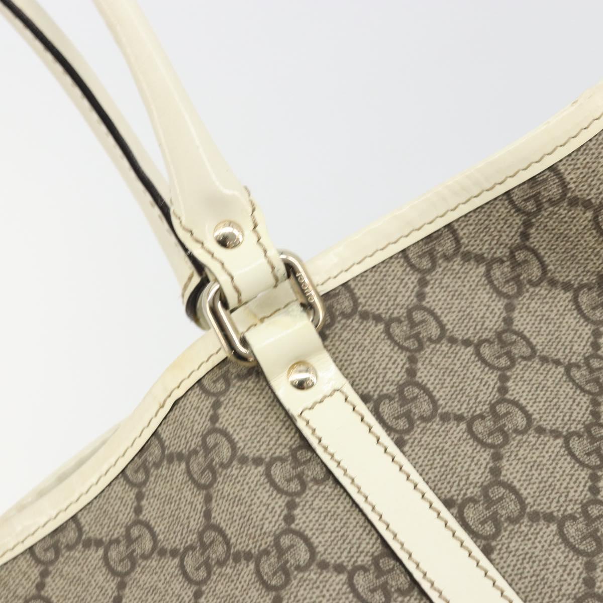 GUCCI GG Supreme Tote Bag PVC Beige Gold 197953 Auth 192623A
