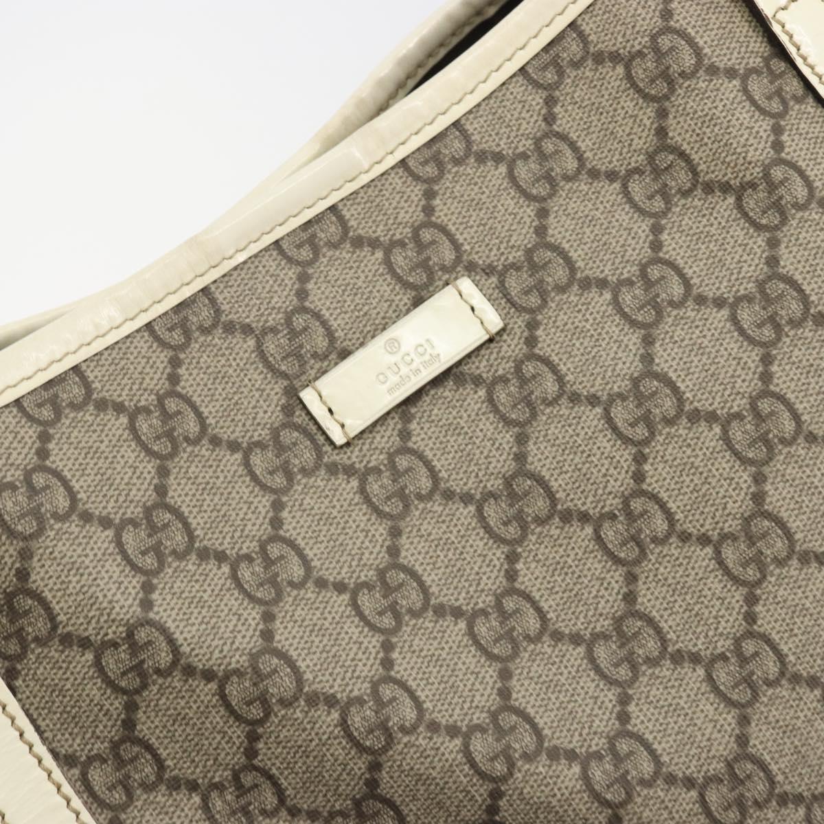 GUCCI GG Supreme Tote Bag PVC Beige Gold 197953 Auth 192623A