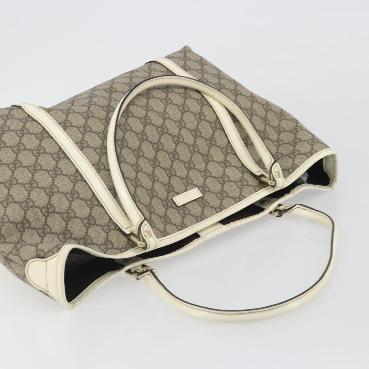 GUCCI GG Supreme Tote Bag PVC Beige Gold 197953 Auth 192623A