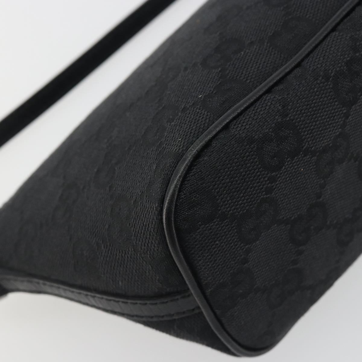 GUCCI GG Canvas Accessory Pouch Black Silver 07198 Auth 192624A