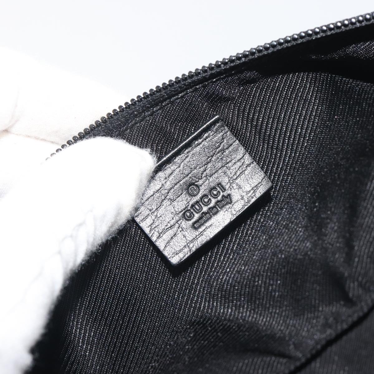 GUCCI GG Canvas Accessory Pouch Black Silver 07198 Auth 192624A