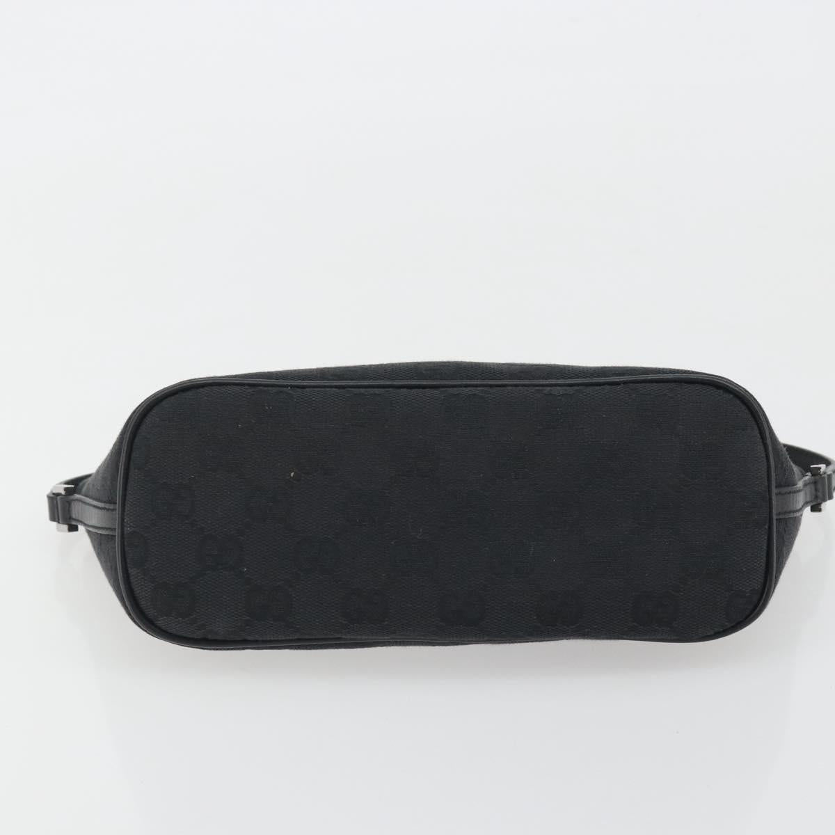 GUCCI GG Canvas Accessory Pouch Black Silver 07198 Auth 192624A