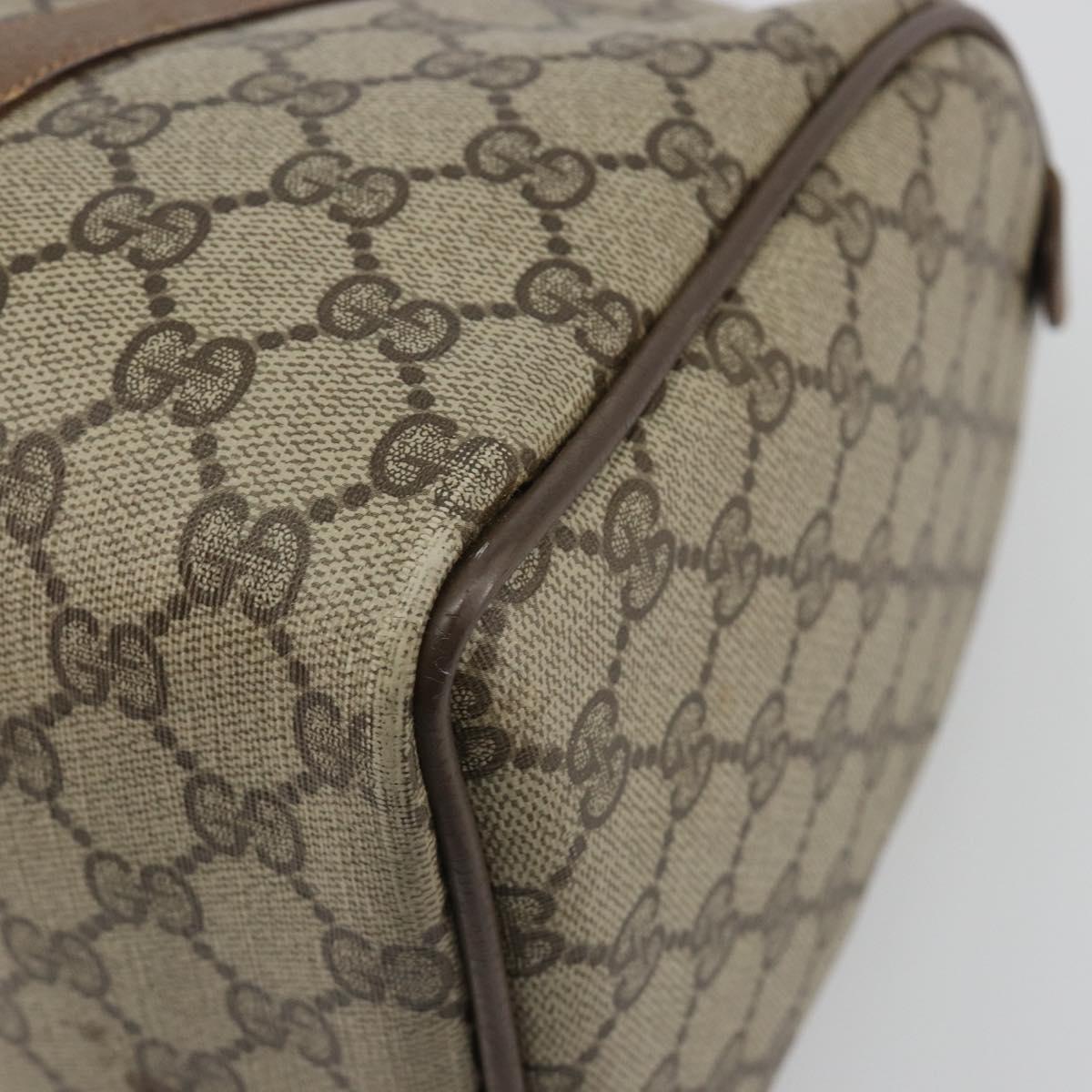 GUCCI GG Supreme Web Sherry Line Hand Bag PVC Beige Gold 98 02 007 Auth 192627