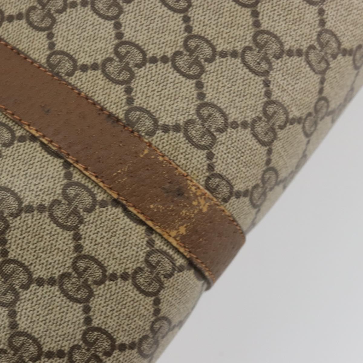 GUCCI GG Supreme Web Sherry Line Hand Bag PVC Beige Gold 98 02 007 Auth 192627