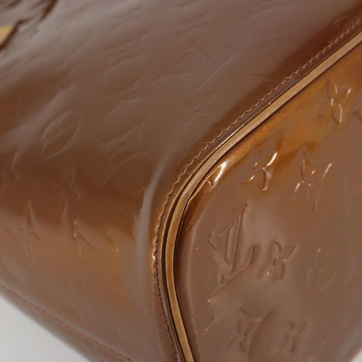 LOUIS VUITTON Monogram Vernis Houston Hand Bag Bronze M91122 LV Auth 192628