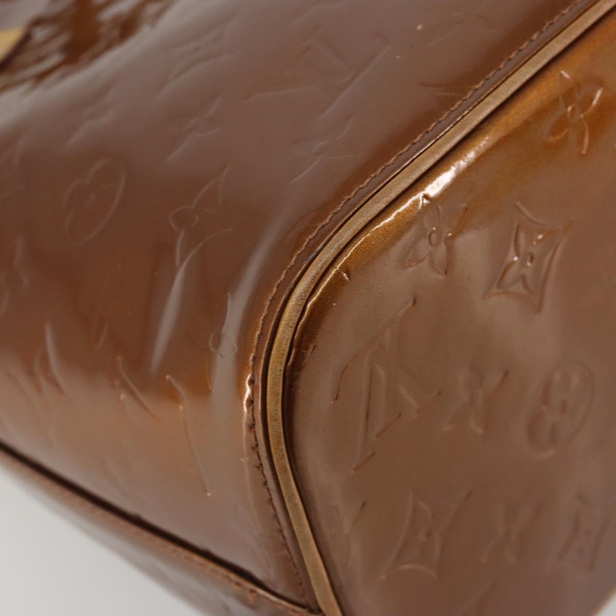LOUIS VUITTON Monogram Vernis Houston Hand Bag Bronze M91122 LV Auth 192628