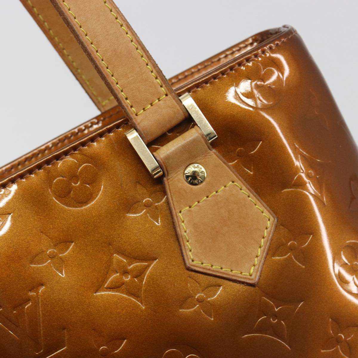LOUIS VUITTON Monogram Vernis Houston Hand Bag Bronze M91122 LV Auth 192628
