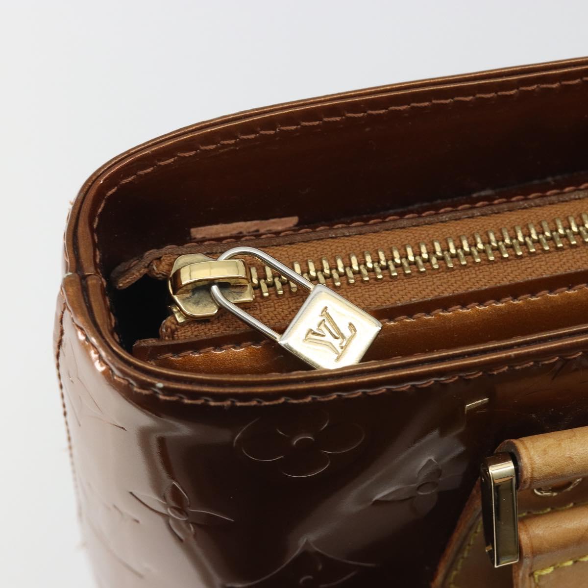 LOUIS VUITTON Monogram Vernis Houston Hand Bag Bronze M91122 LV Auth 192628