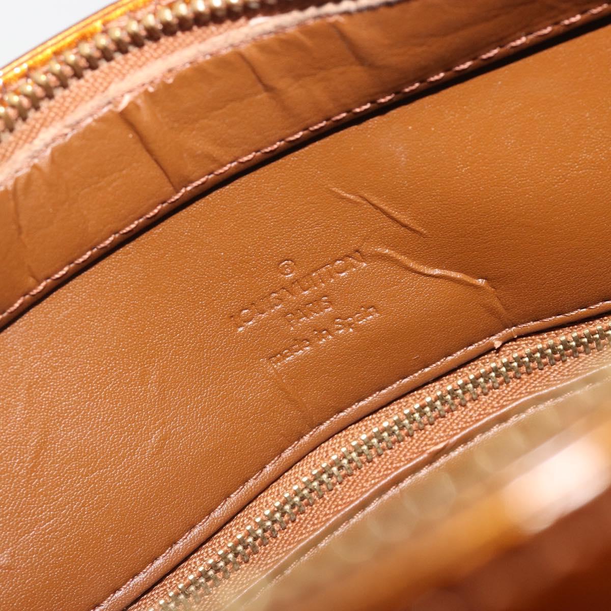 LOUIS VUITTON Monogram Vernis Houston Hand Bag Bronze M91122 LV Auth 192628