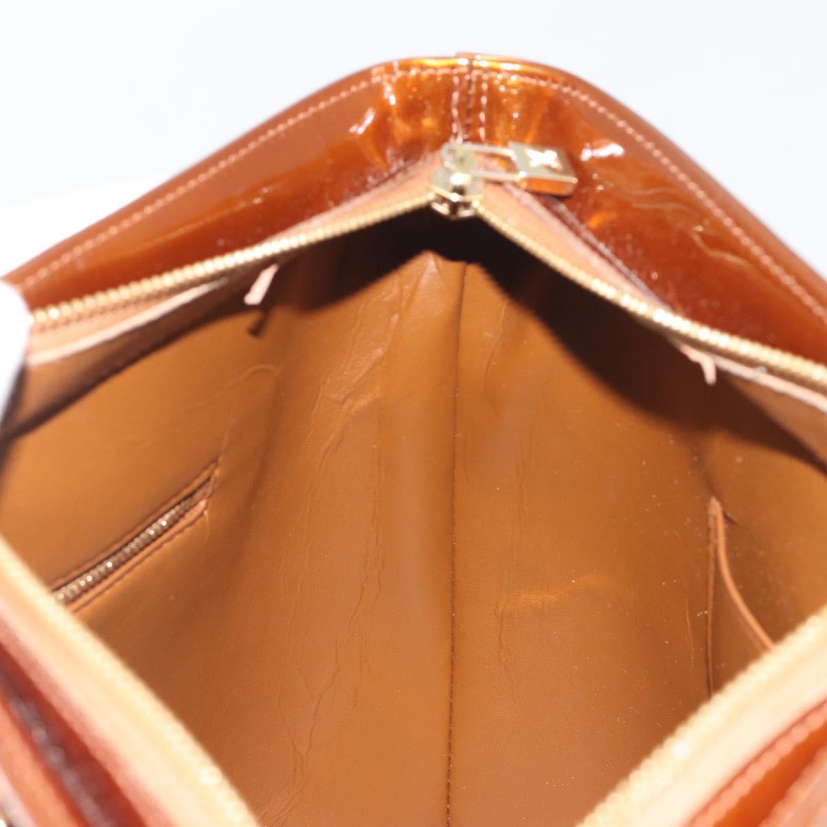 LOUIS VUITTON Monogram Vernis Houston Hand Bag Bronze M91122 LV Auth 192628