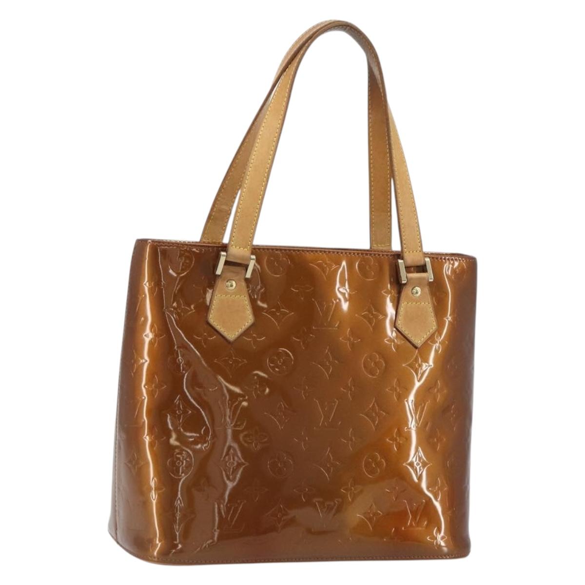 LOUIS VUITTON Monogram Vernis Houston Hand Bag Bronze M91122 LV Auth 192628
