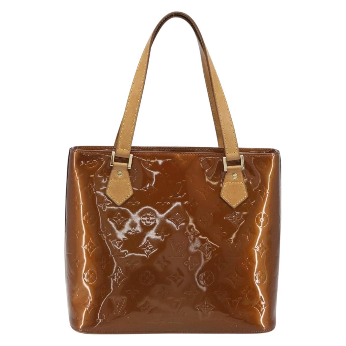 LOUIS VUITTON Monogram Vernis Houston Hand Bag Bronze M91122 LV Auth 192628