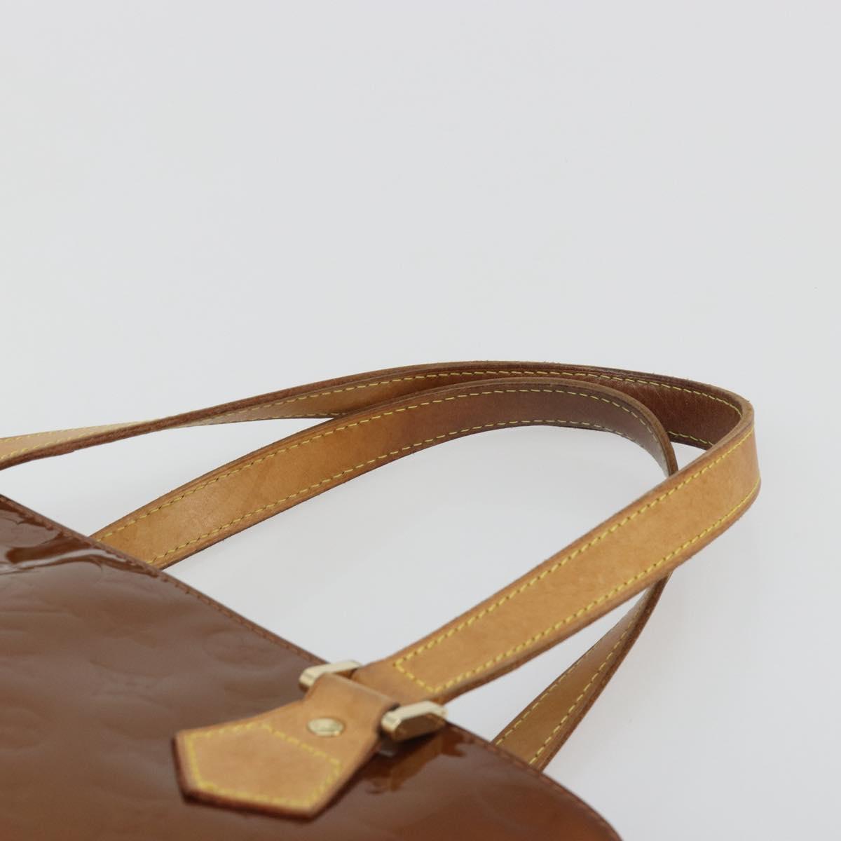LOUIS VUITTON Monogram Vernis Houston Hand Bag Bronze M91122 LV Auth 192628
