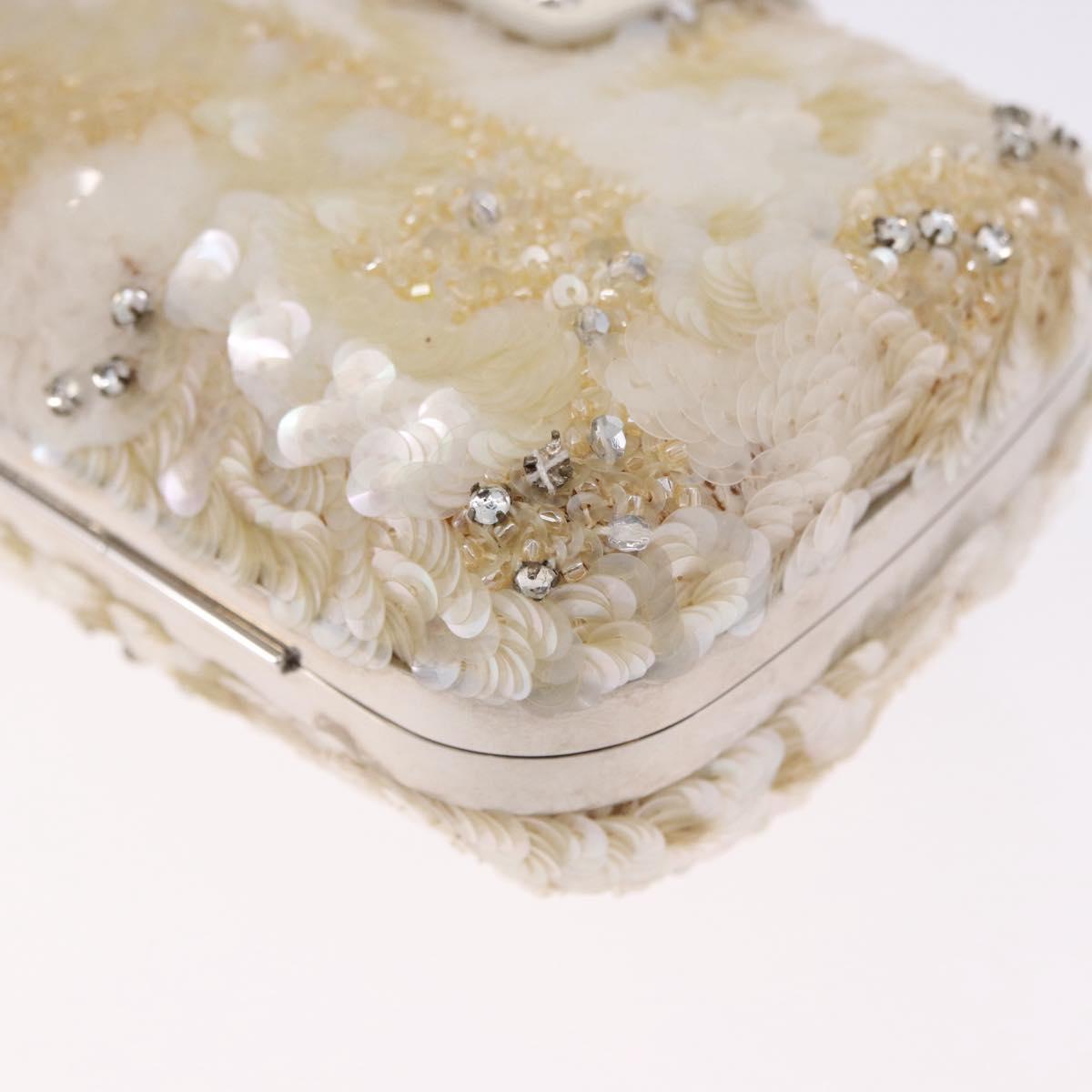 LOUIS VUITTON Minodiere Petit Tresor Bag Sequin White Silver LV Auth 192631SAM