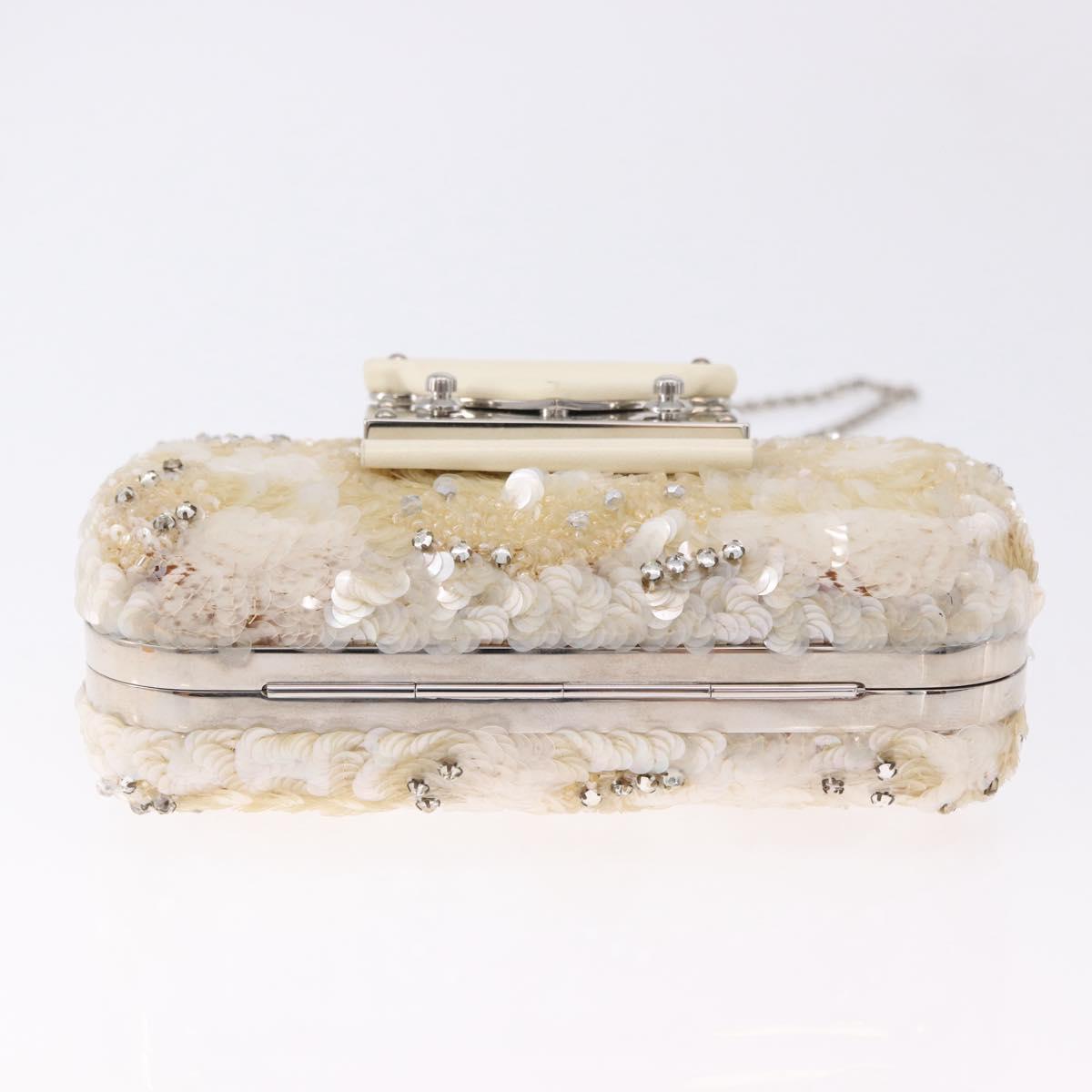 LOUIS VUITTON Minodiere Petit Tresor Bag Sequin White Silver LV Auth 192631SAM