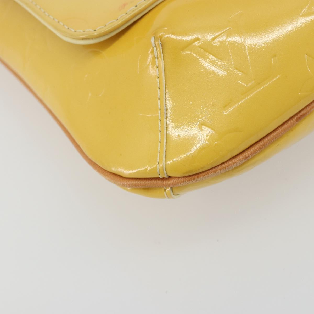 LOUIS VUITTON Monogram Vernis Thompson Street Bag Lime Yellow M91071 Auth 192632