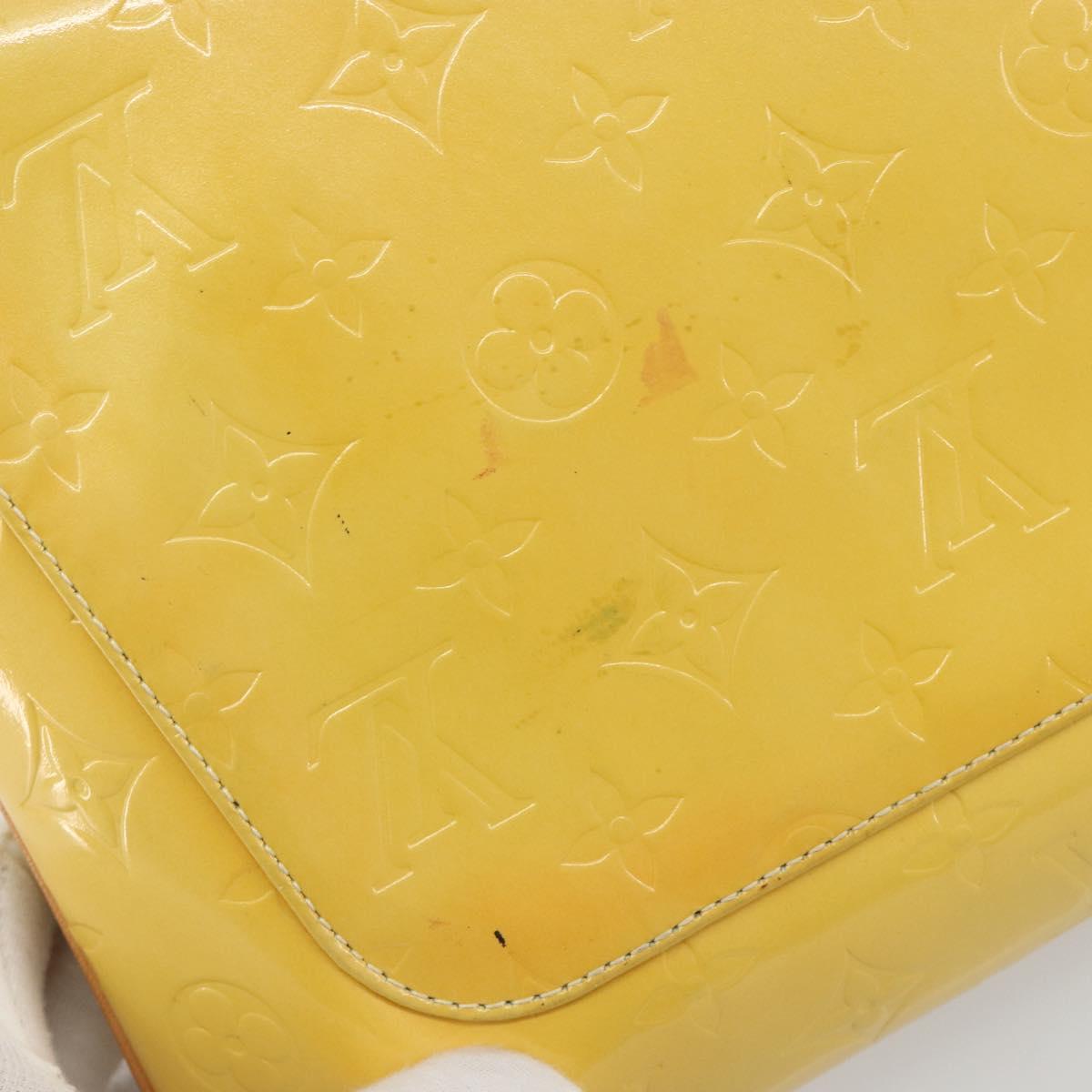 LOUIS VUITTON Monogram Vernis Thompson Street Bag Lime Yellow M91071 Auth 192632