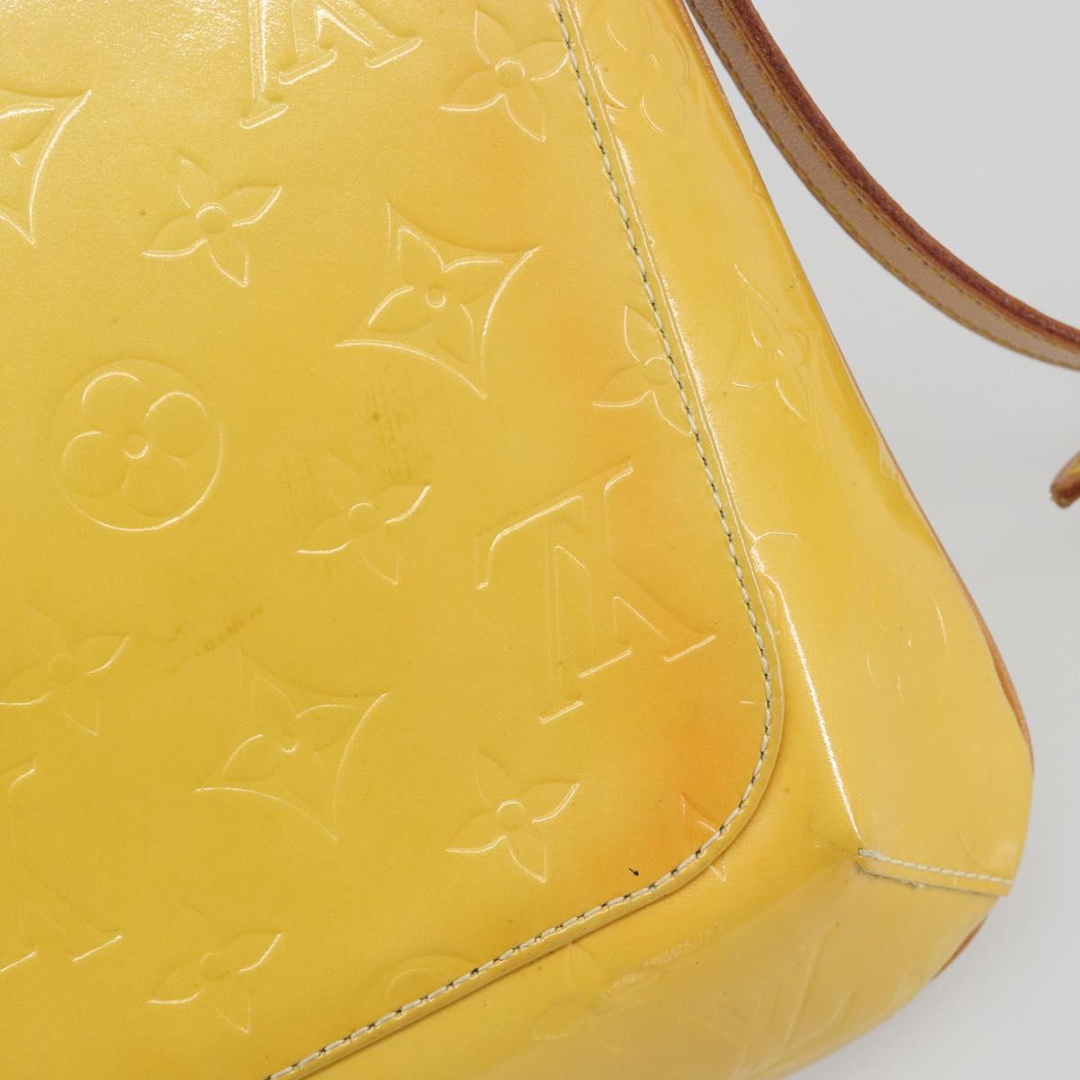 LOUIS VUITTON Monogram Vernis Thompson Street Bag Lime Yellow M91071 Auth 192632