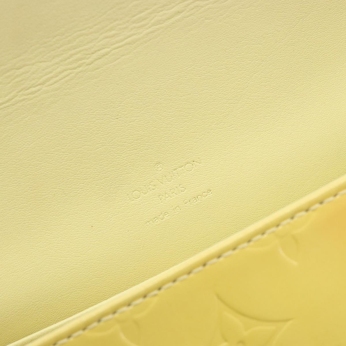 LOUIS VUITTON Monogram Vernis Thompson Street Bag Lime Yellow M91071 Auth 192632