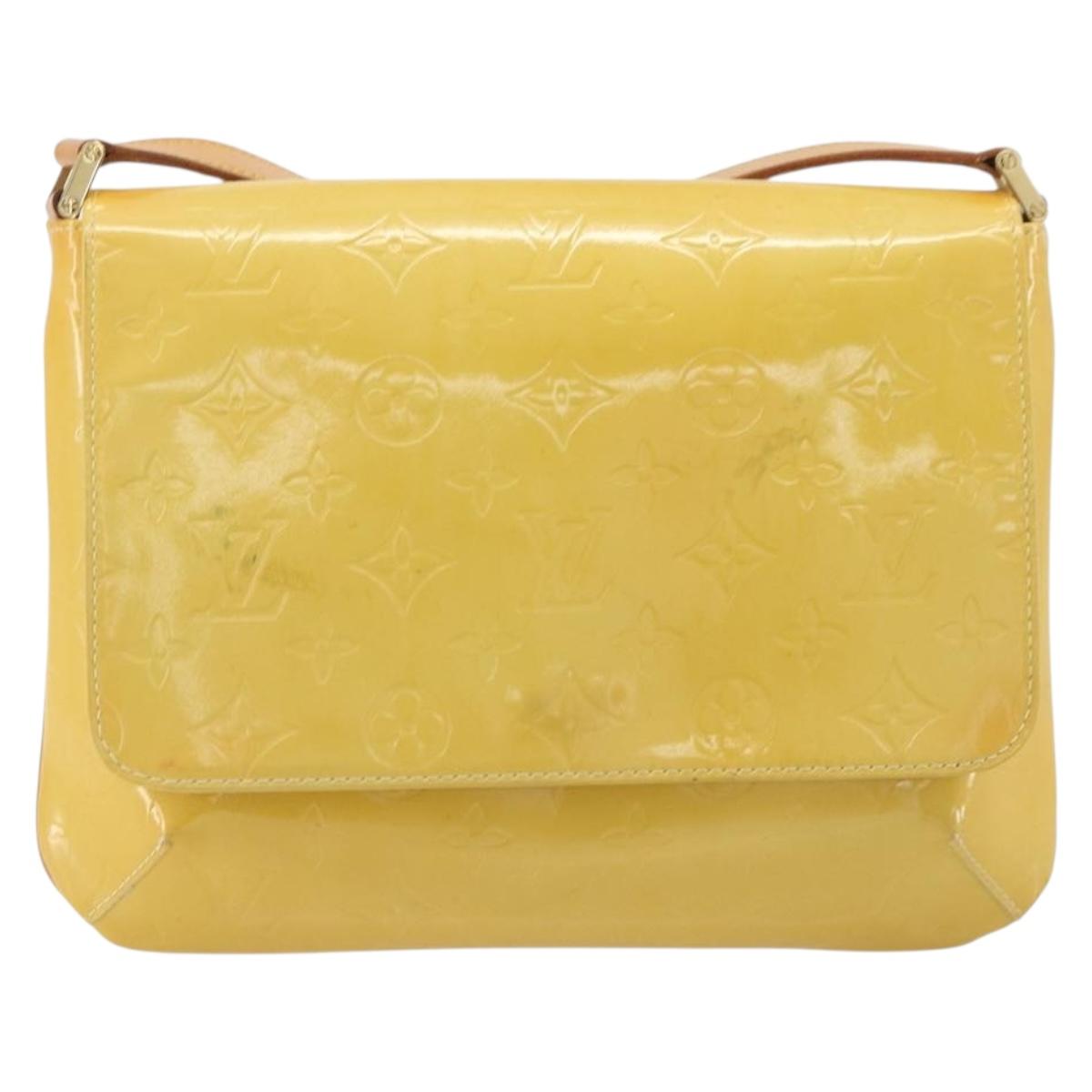 LOUIS VUITTON Monogram Vernis Thompson Street Bag Lime Yellow M91071 Auth 192632