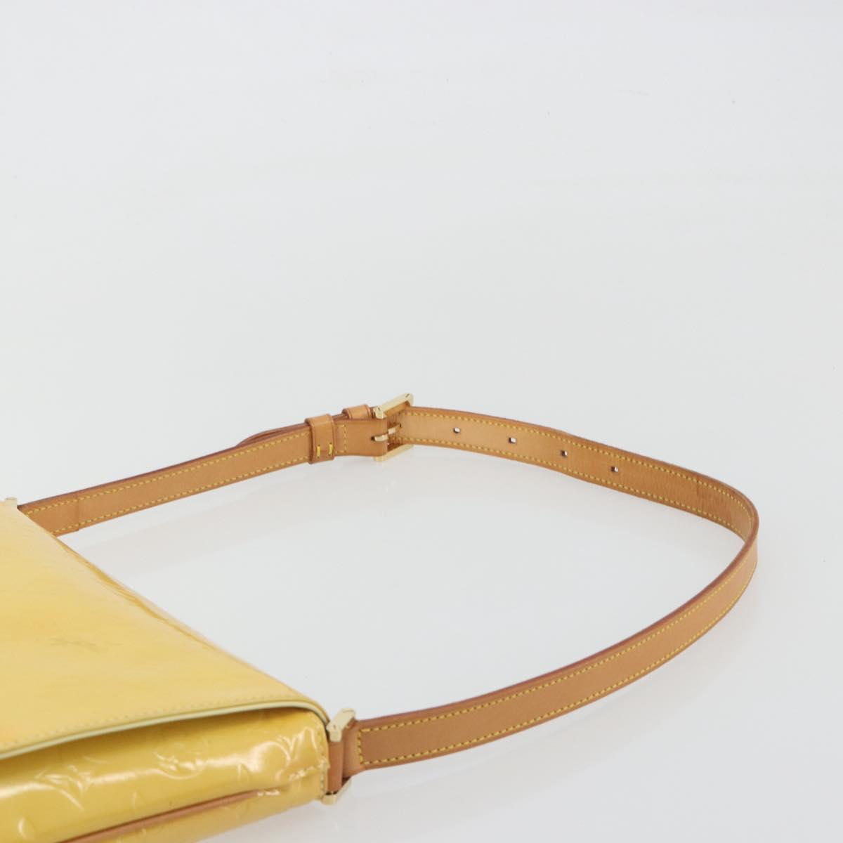 LOUIS VUITTON Monogram Vernis Thompson Street Bag Lime Yellow M91071 Auth 192632