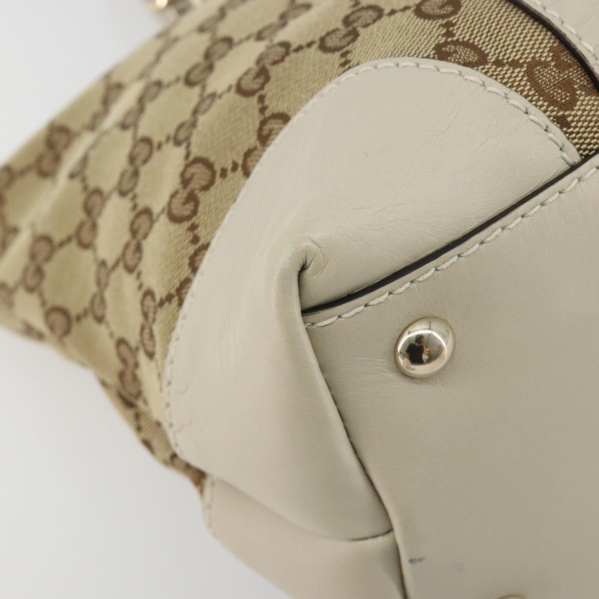 GUCCI GG Canvas Lovely Heart Hand Bag Beige Gold 257069 Auth 192634A