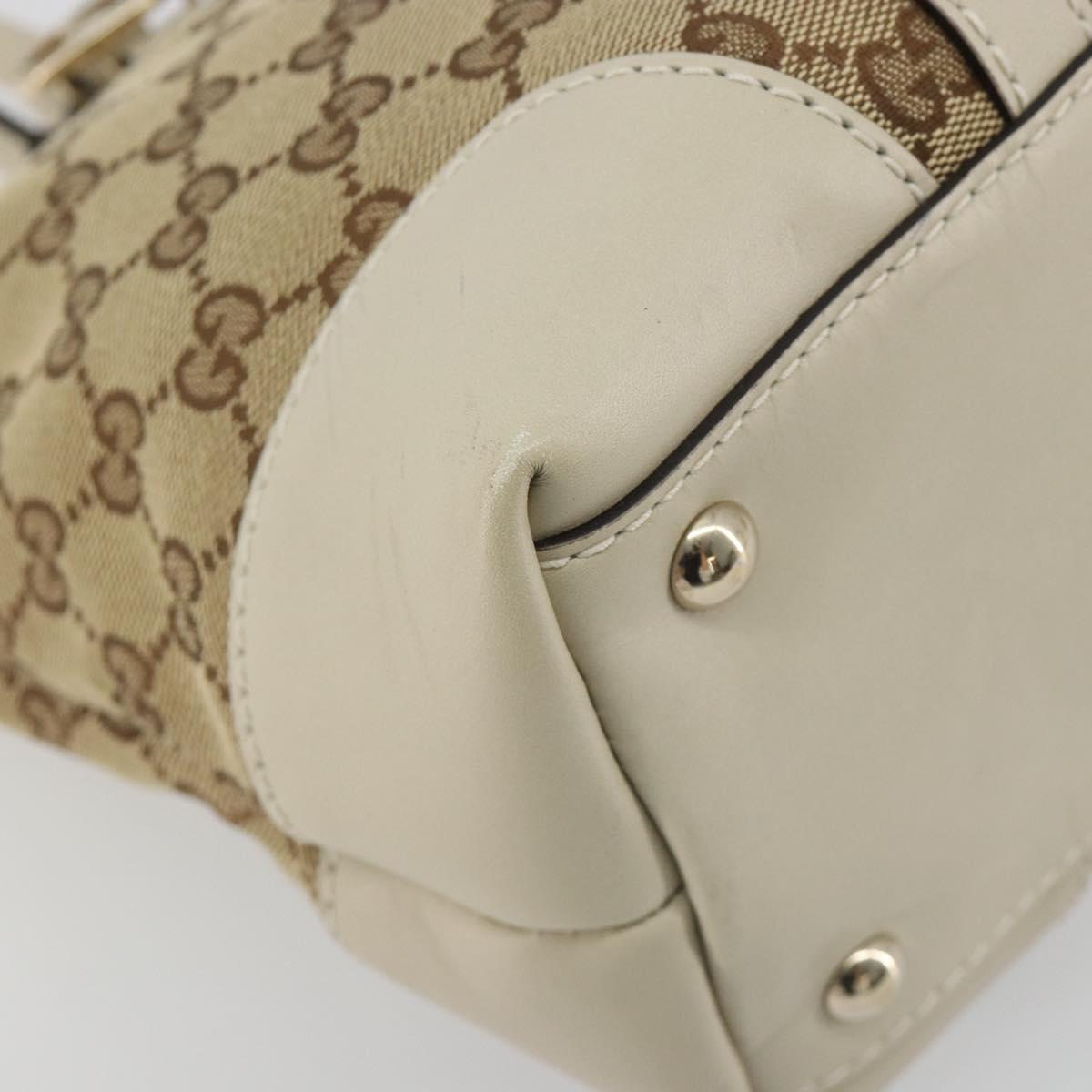 GUCCI GG Canvas Lovely Heart Hand Bag Beige Gold 257069 Auth 192634A