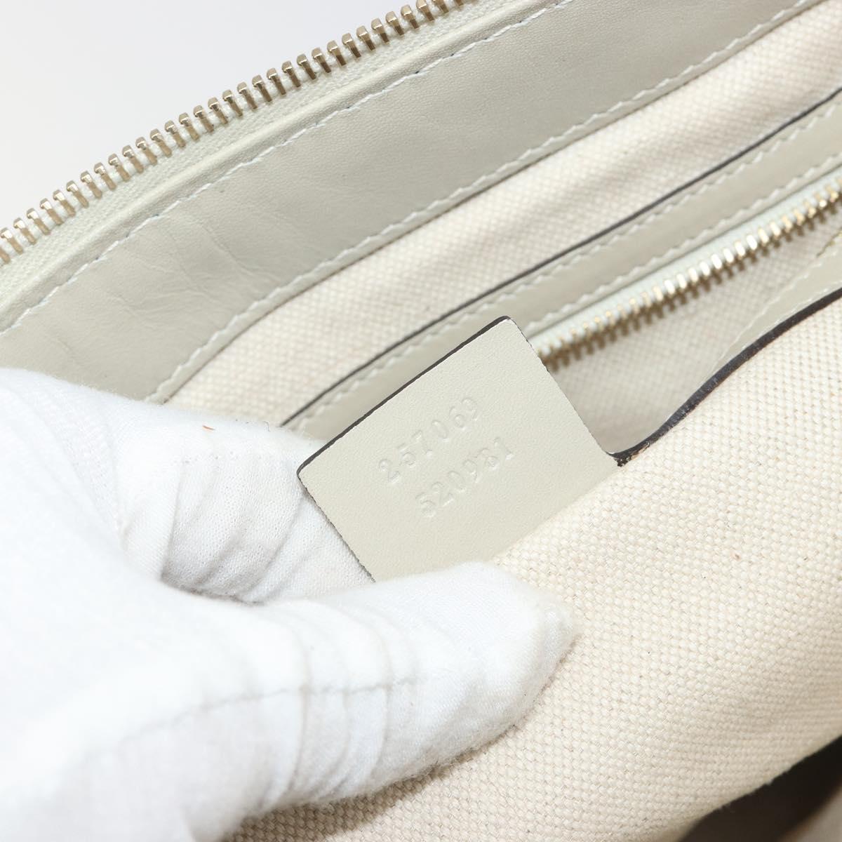 GUCCI GG Canvas Lovely Heart Hand Bag Beige Gold 257069 Auth 192634A