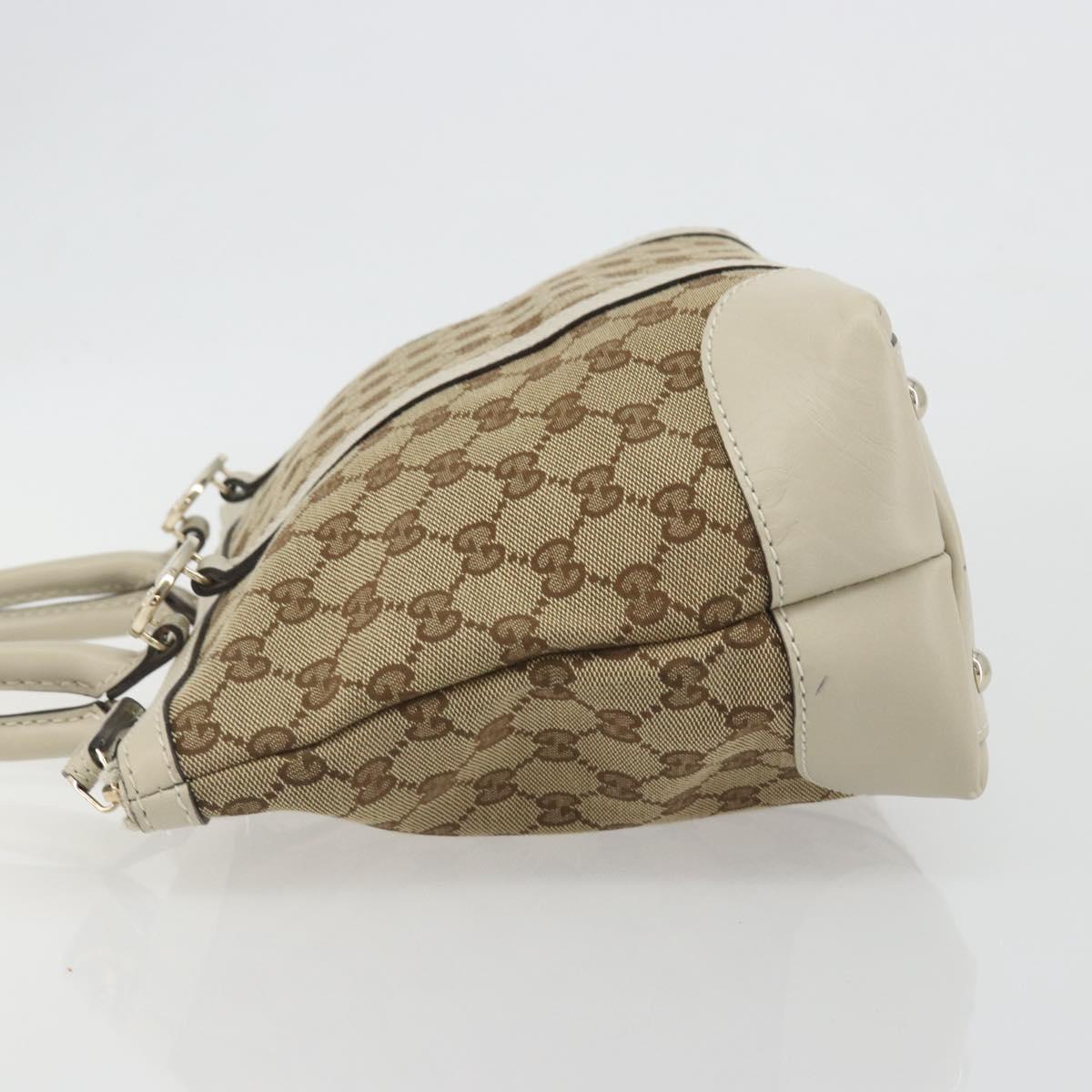 GUCCI GG Canvas Lovely Heart Hand Bag Beige Gold 257069 Auth 192634A