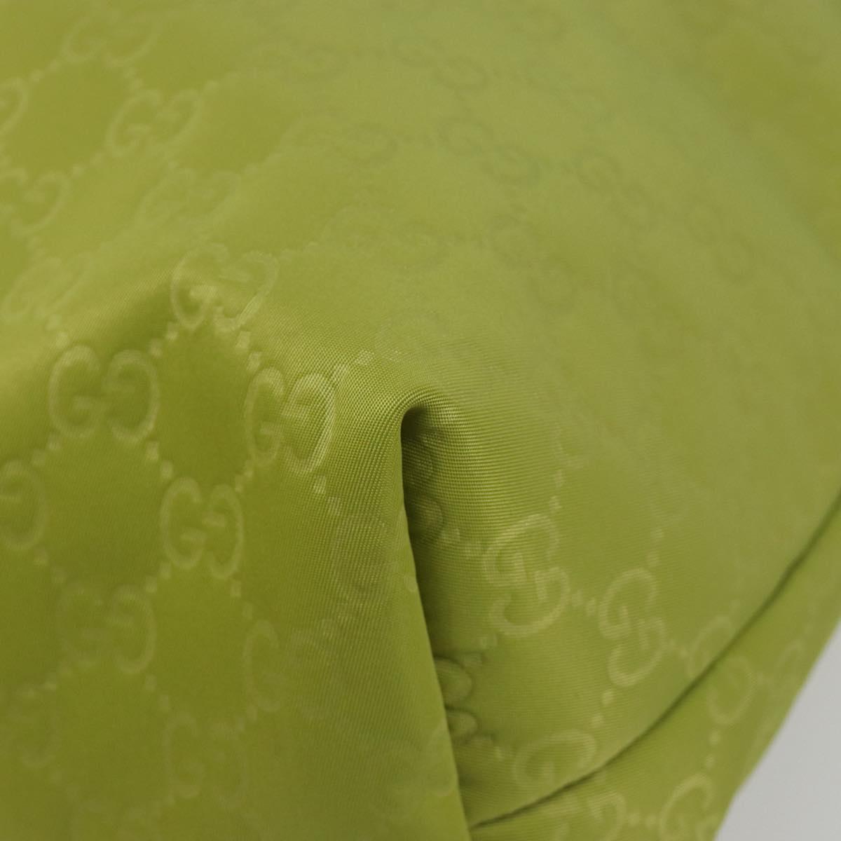 GUCCI GG Canvas Guccissima Tote Bag Nylon Green 295252 Auth 192643