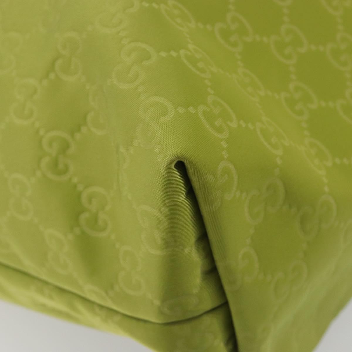 GUCCI GG Canvas Guccissima Tote Bag Nylon Green 295252 Auth 192643
