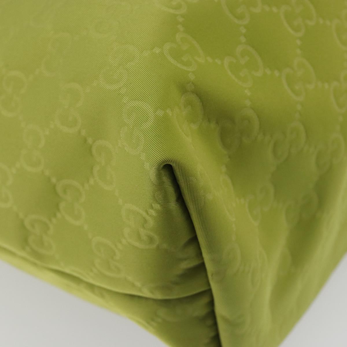 GUCCI GG Canvas Guccissima Tote Bag Nylon Green 295252 Auth 192643