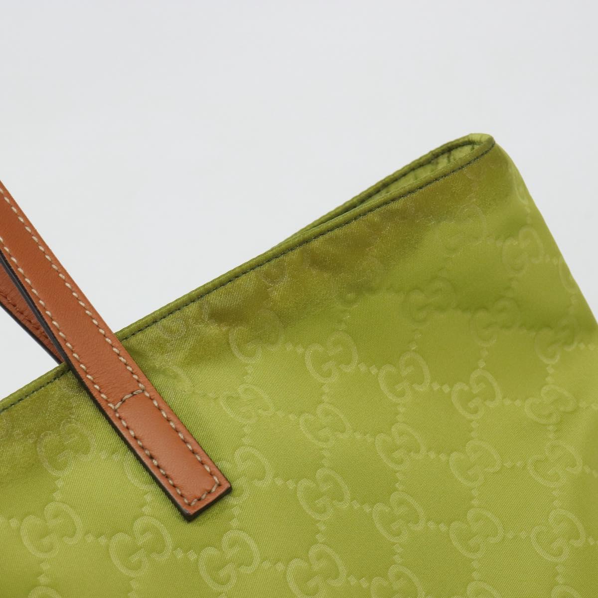 GUCCI GG Canvas Guccissima Tote Bag Nylon Green 295252 Auth 192643