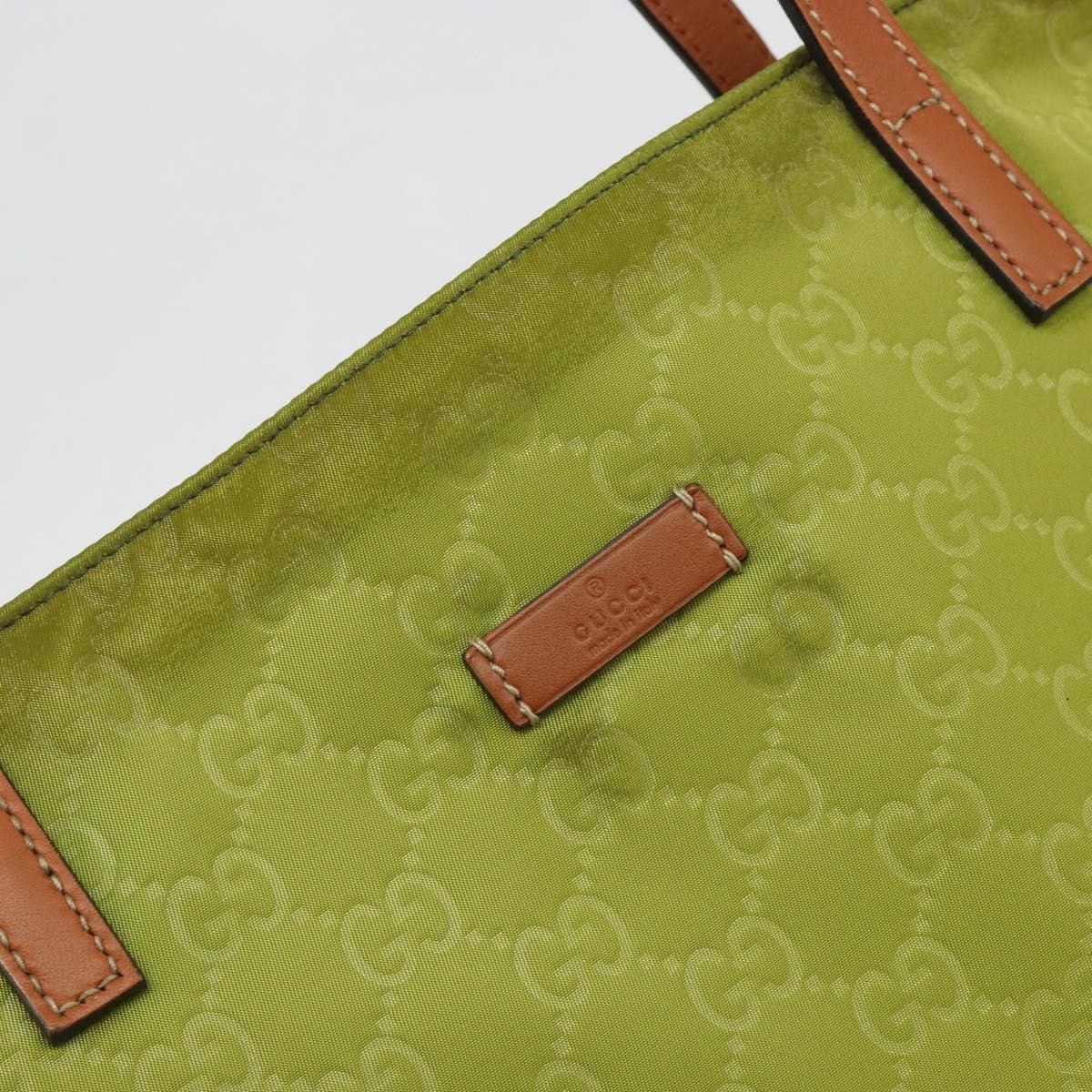 GUCCI GG Canvas Guccissima Tote Bag Nylon Green 295252 Auth 192643