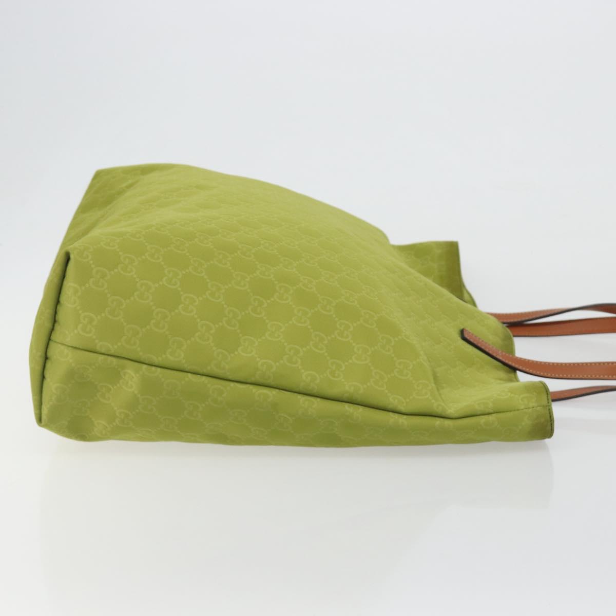 GUCCI GG Canvas Guccissima Tote Bag Nylon Green 295252 Auth 192643