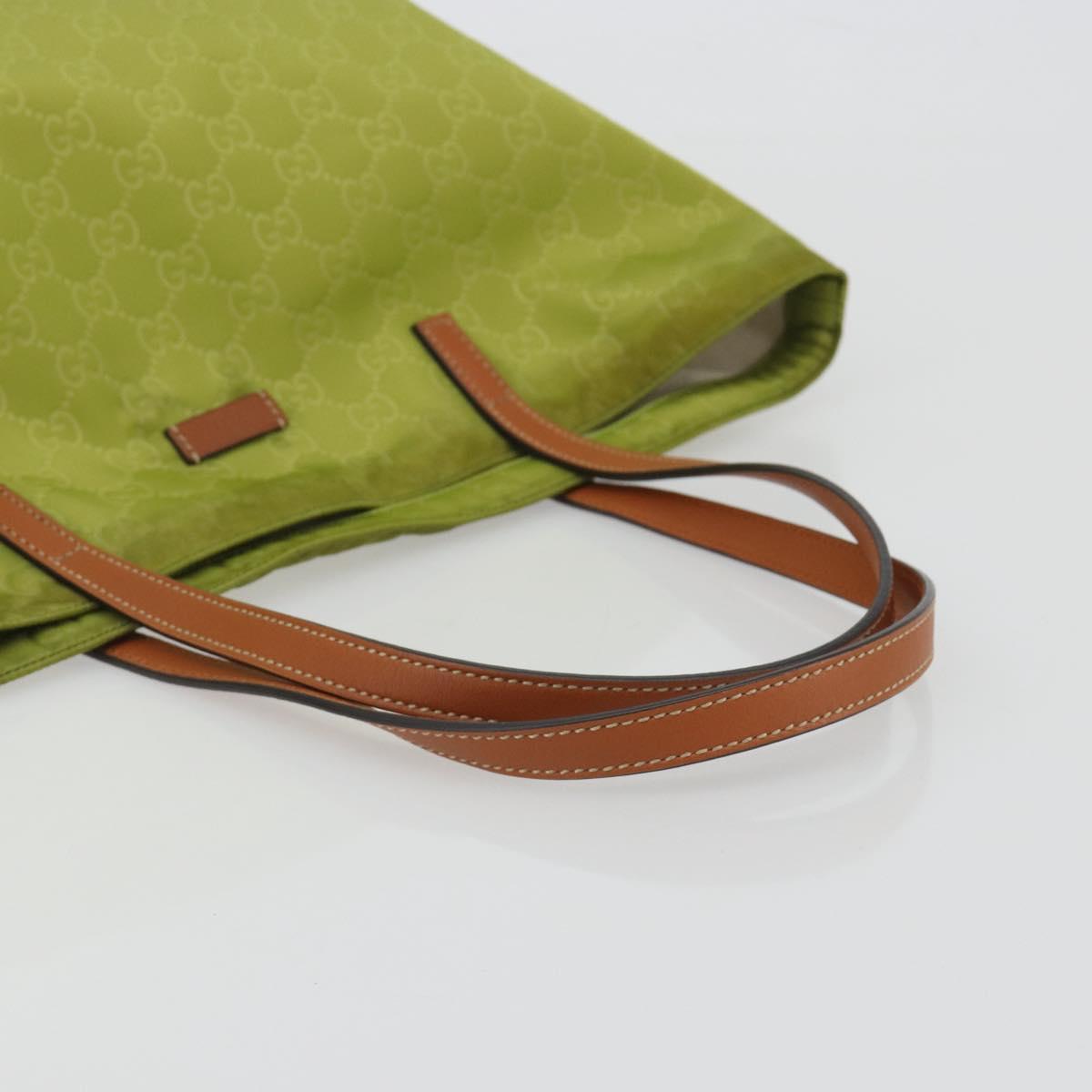 GUCCI GG Canvas Guccissima Tote Bag Nylon Green 295252 Auth 192643