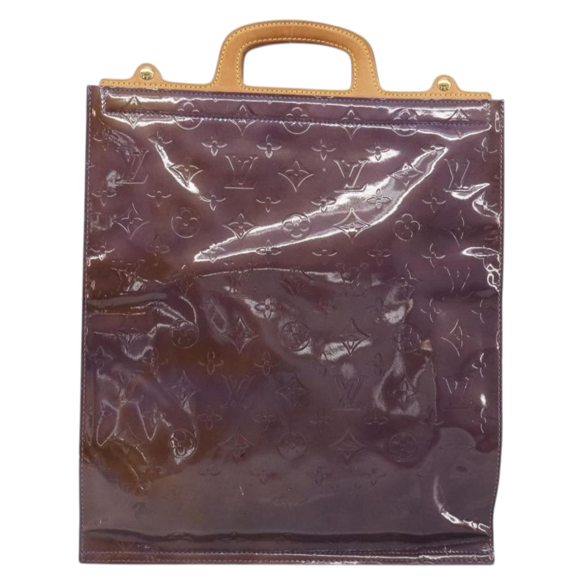LOUIS VUITTON Monogram Vernis Stanton Tote Bag Purple Viole M91079 Auth 192648
