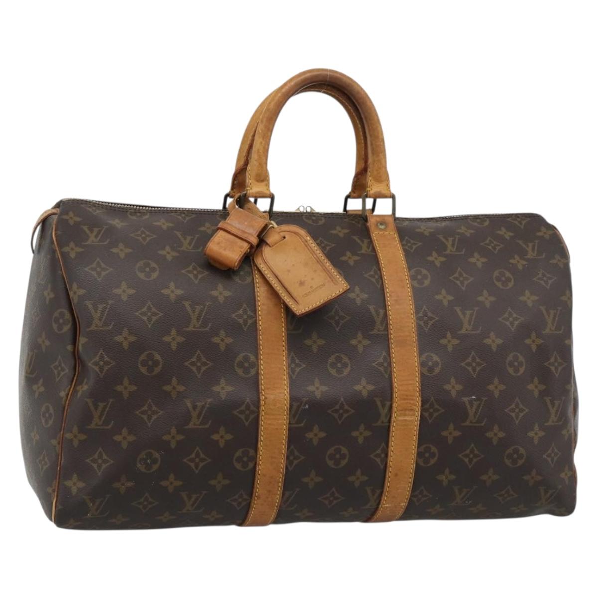 LOUIS VUITTON Monogram Keepall 50 Boston Bag M41426 LV Auth 192652