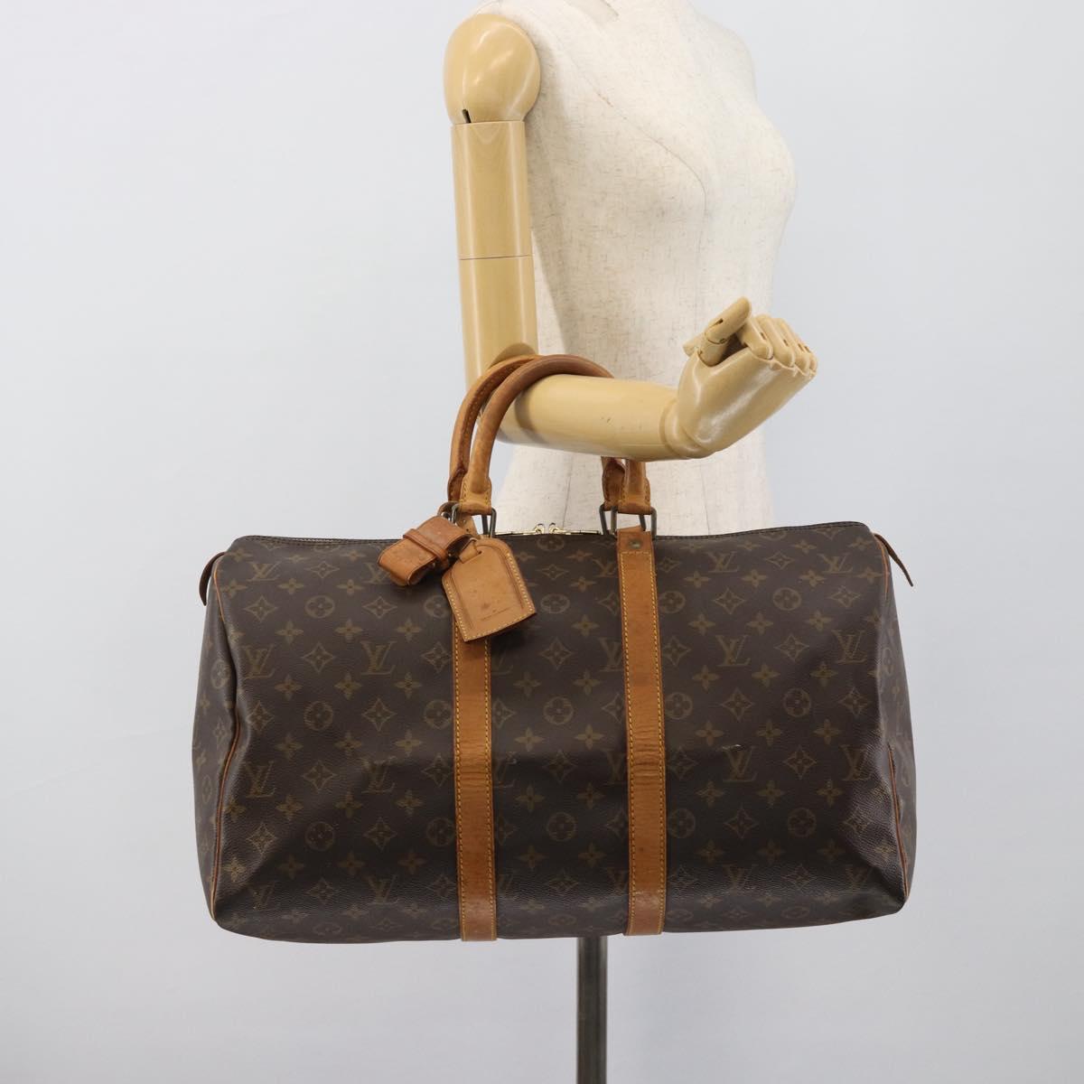 LOUIS VUITTON Monogram Keepall 50 Boston Bag M41426 LV Auth 192652